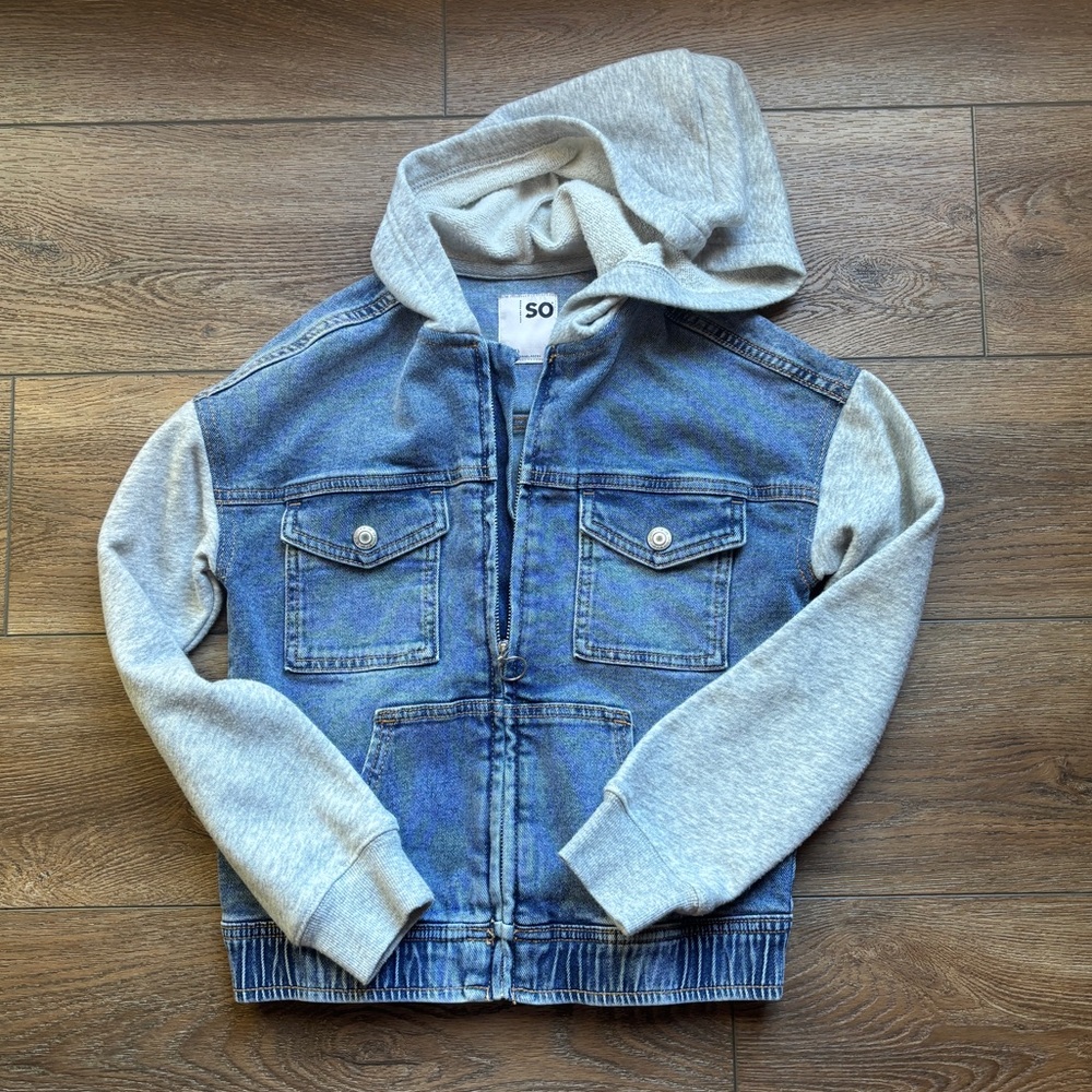 SO Denim Jacket with Gray Hood